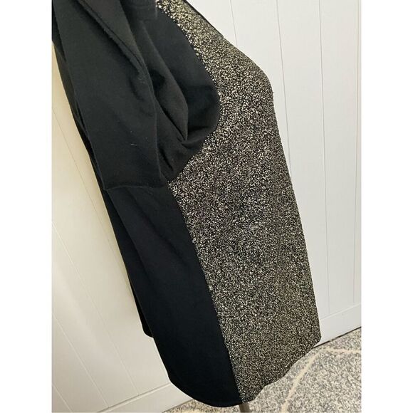Style & Co Women Medium Pullover Tunic Top Black Mixed Media Long Sleeve Stretch - Picture 7 of 11